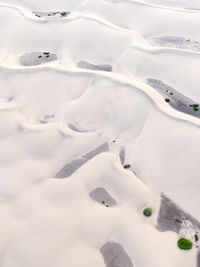 High angle view of frozen lake