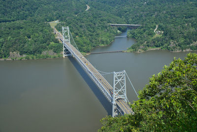 High angle view of bridge over river