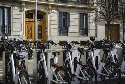 European style building with balconies from spain, madrid.
