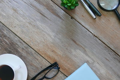 High angle view of food on table