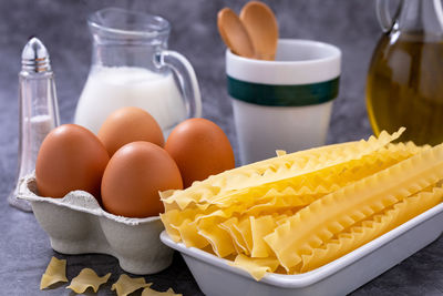 Close-up of food on table