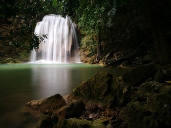 Scenic view of waterfall