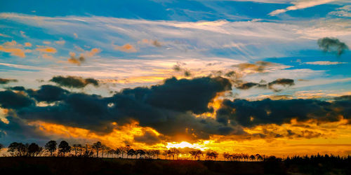 Scenic view of dramatic sky during sunset