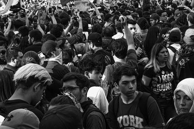 Group of people looking at city