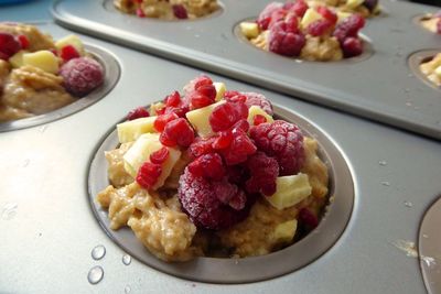 Close-up of fruits in plate