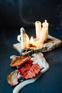 High angle view of food on table