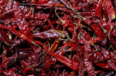 Full frame shot of red chili peppers