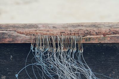 Close-up of leaf against sky