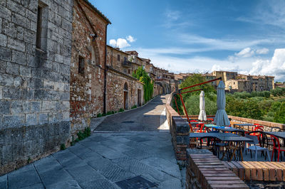 Colle di val d'elsa, tuscany, italy. amazing city landscape along the outer walls of the center.