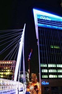 Low angle view of light trails at night