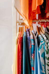 Clothes hanging on rack