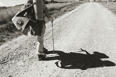 Person walking on road