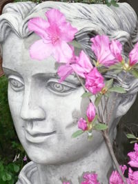Close-up of pink statue