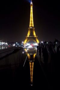 Illuminated city at night