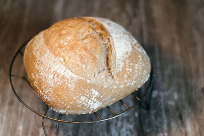 High angle view of bread on table