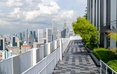 Modern buildings against sky in city