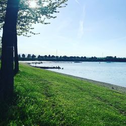 Scenic view of river against sky