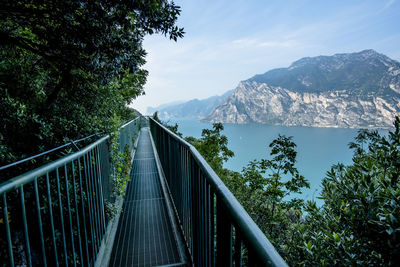 View of lake garda from the busatte tempesta trail in torbole garda trento italy