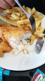 Close-up of served food in plate