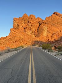 Road amidst rock formations