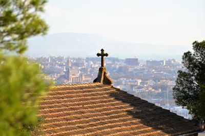 Panoramic view of city and buildings against sky