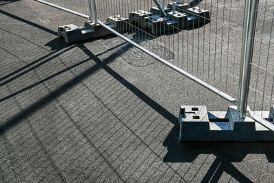 High angle view of shadow on floor