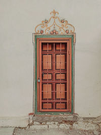 Closed door of old building