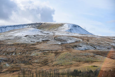 Scenic view of snowcapped mountain against sky