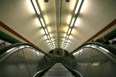 Low angle view of escalator