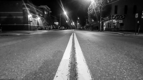 View of city street at night