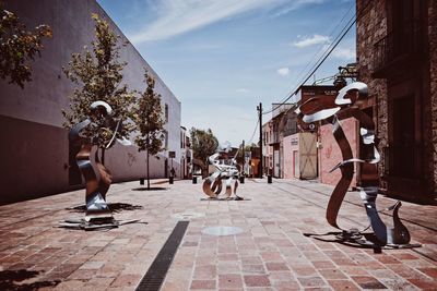 People on street in city