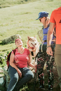 Friends with dog