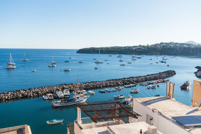 Boats at the port of procida