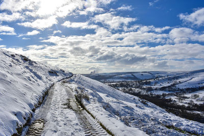 Snow covered mountain against sky