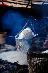 Close-up of ice cream in basket