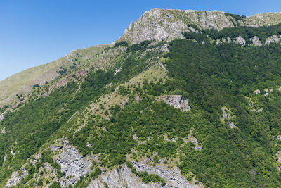 Scenic view of mountains against clear sky