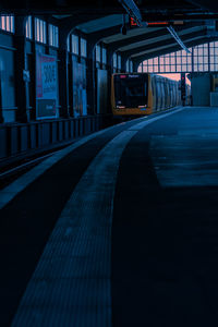 Empty railroad station platform