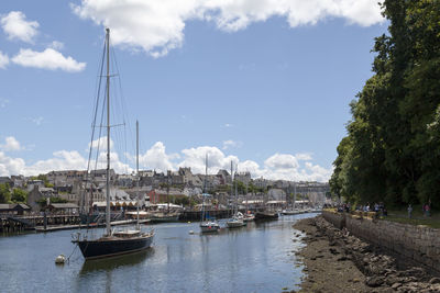 Douarnenez, france - june 05 2022 - the port-rhu is the former cabotage port of douarnenez.