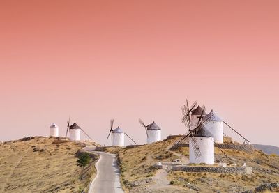 Panoramic shot of land against clear sky