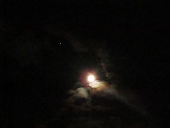 Low angle view of moon in sky