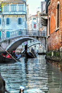 View of canal in city