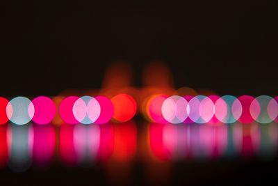 Close-up of colorful illuminated lights at night