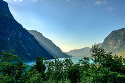 Scenic view of mountains against sky