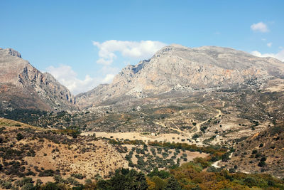 Scenic view of mountains against sky