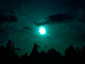 Low angle view of silhouette trees against sky at sunset