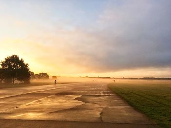 Road against sky during sunrise