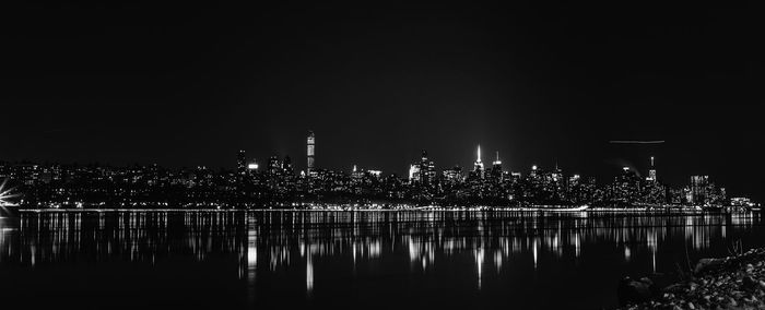 Illuminated city at night