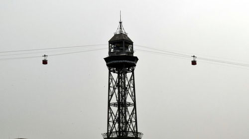 Low angle view of tower against clear sky