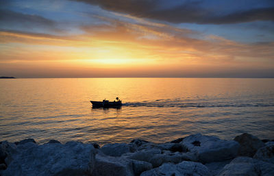 Scenic view of sunset over sea