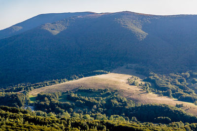 Scenic view of mountains against clear sky